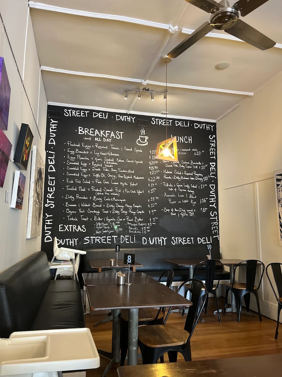 Menu, Duthy Street Deli Cafe