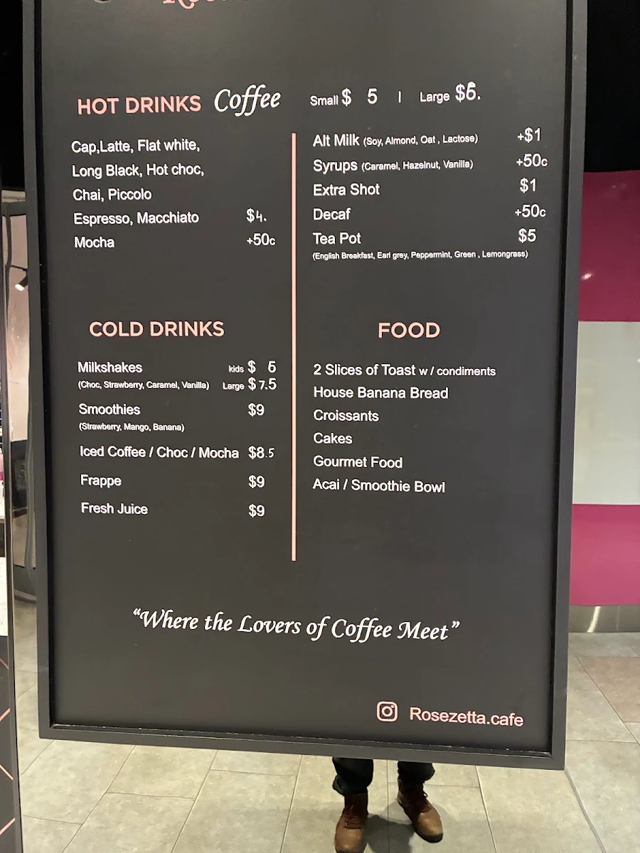 Menu, Rosezetta