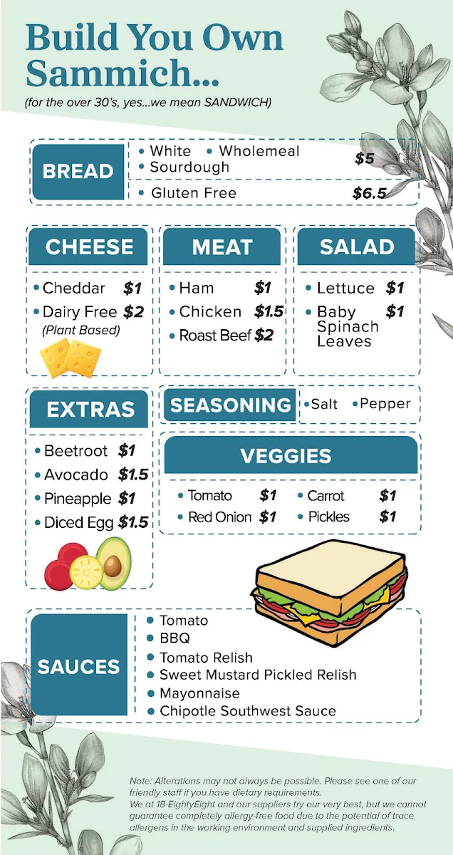 Menu, 18-EightyEight