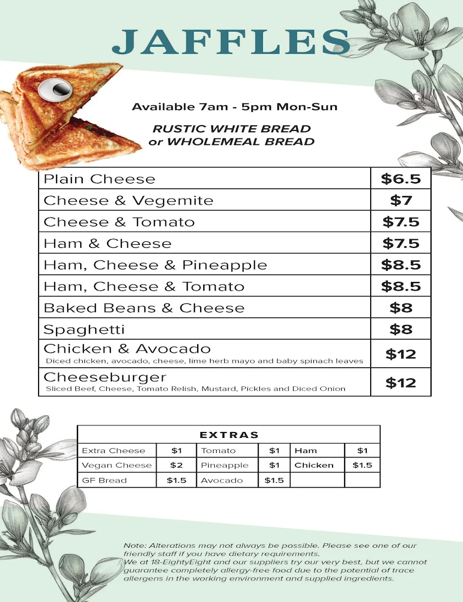 Menu, 18-EightyEight