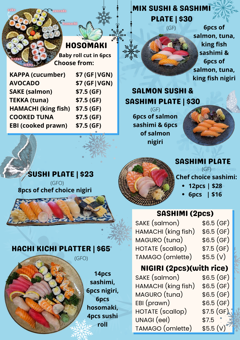 Menu, Hachi Kichi