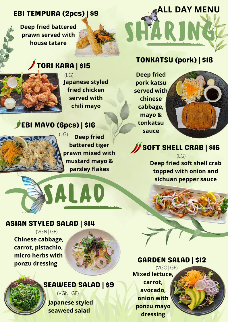 Menu, Hachi Kichi