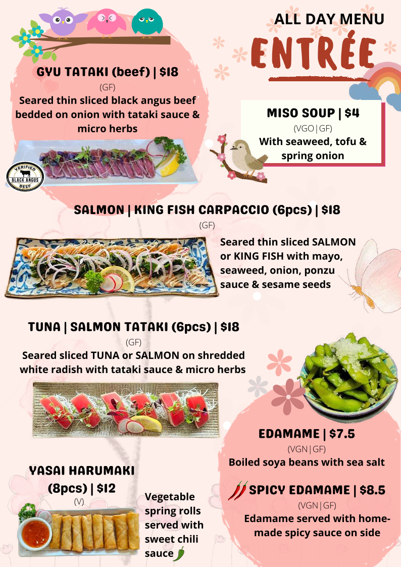Menu, Hachi Kichi