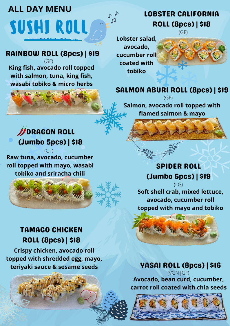 Menu, Hachi Kichi