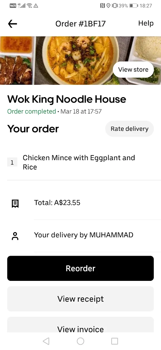Menu, Wok King Noodle Bar