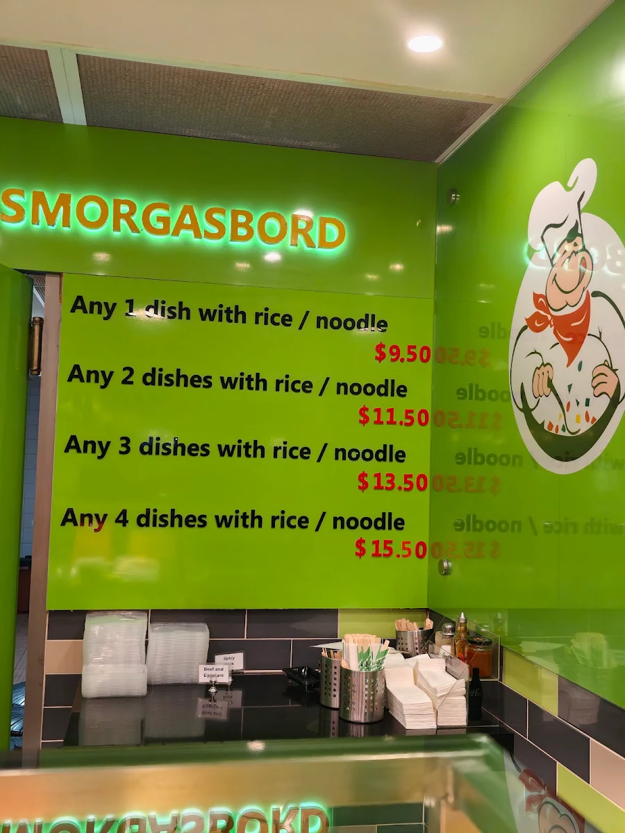 Menu, Victor Street Smorgasbord