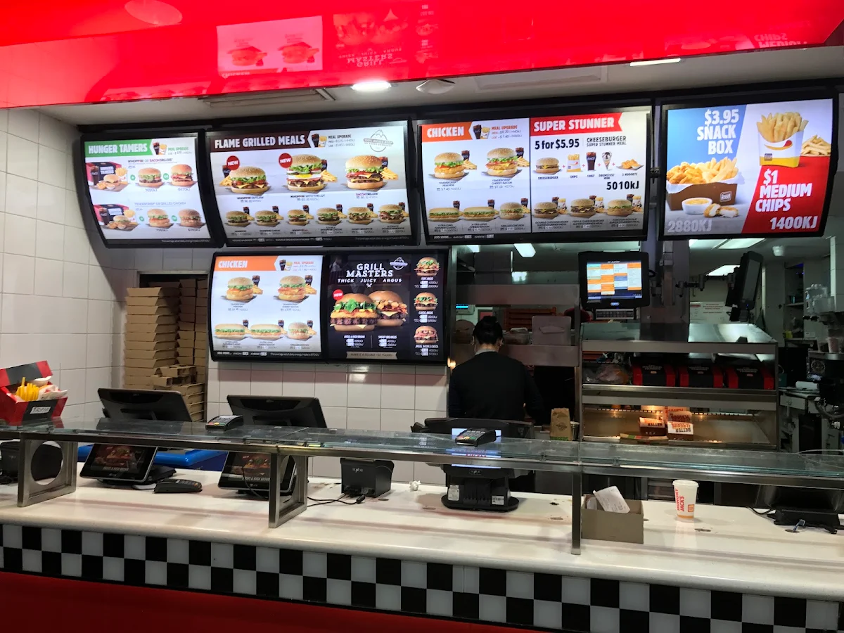 Menu, Hungry Jack's Burgers Darlinghurst