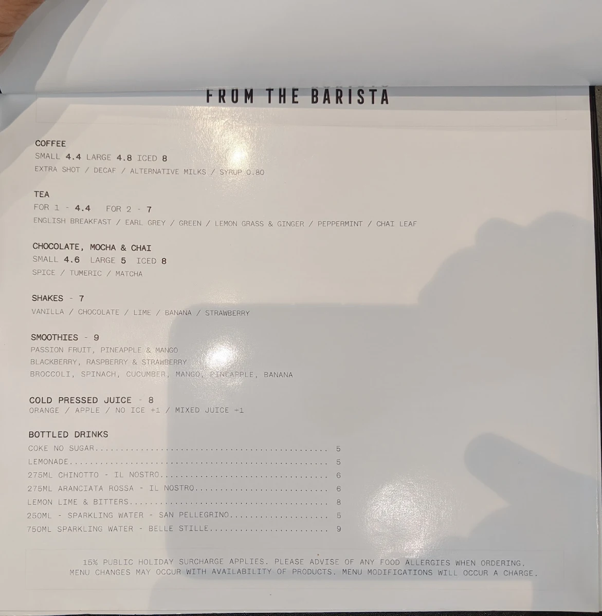 Menu, Mr D Food and Coffee