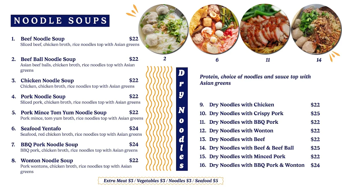 Menu, Eden Tasty Thai Food