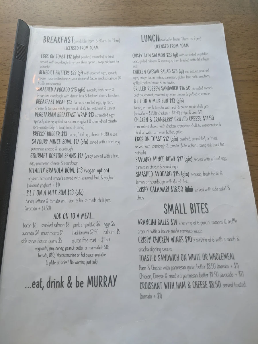 Menu, SIP Maroochydore