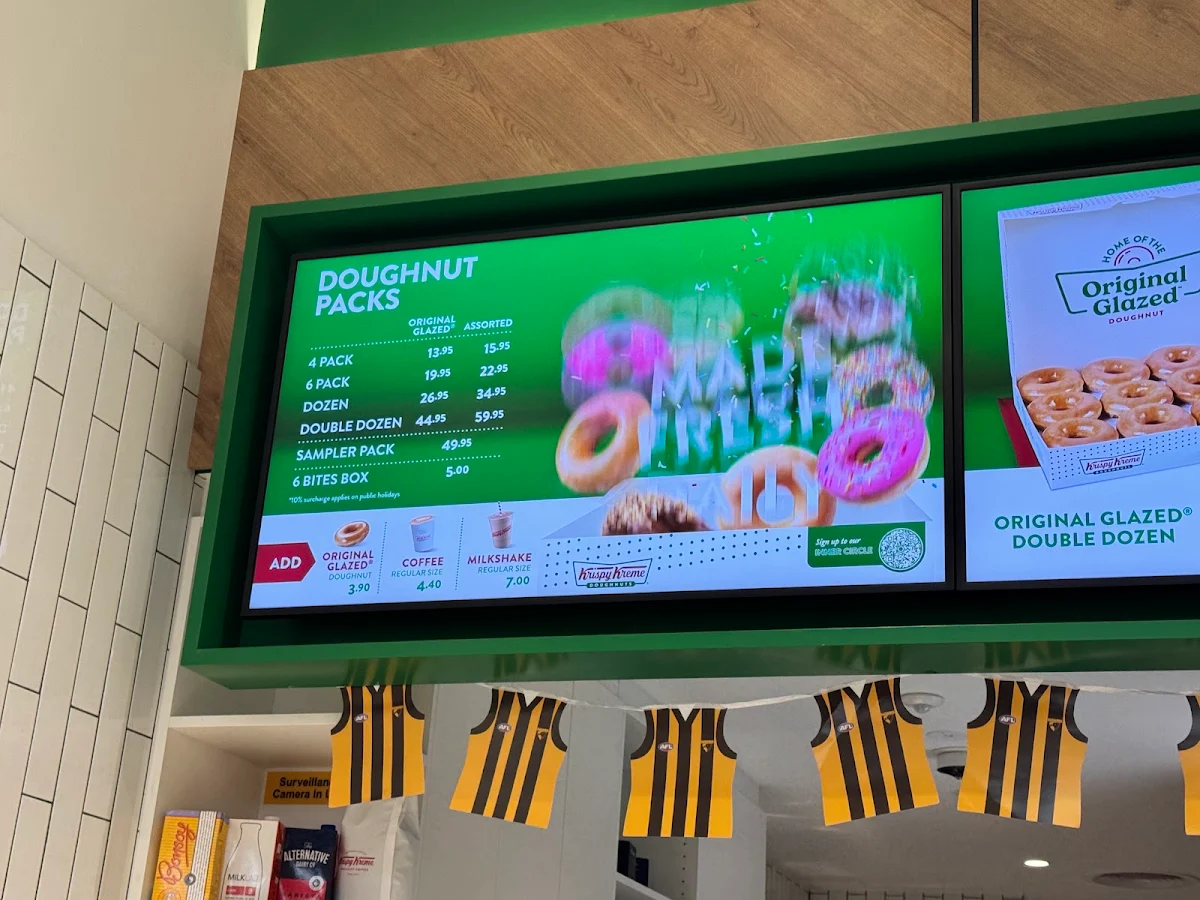 Menu, Krispy Kreme Hawthorn