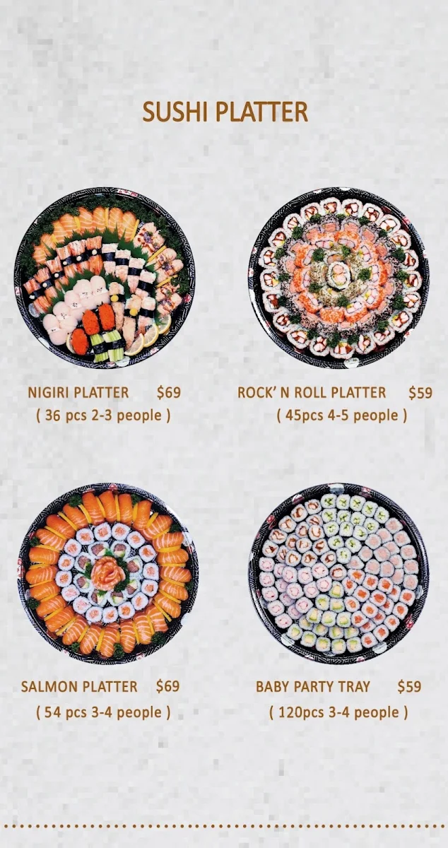 Menu, Sushi Chat Corrimal