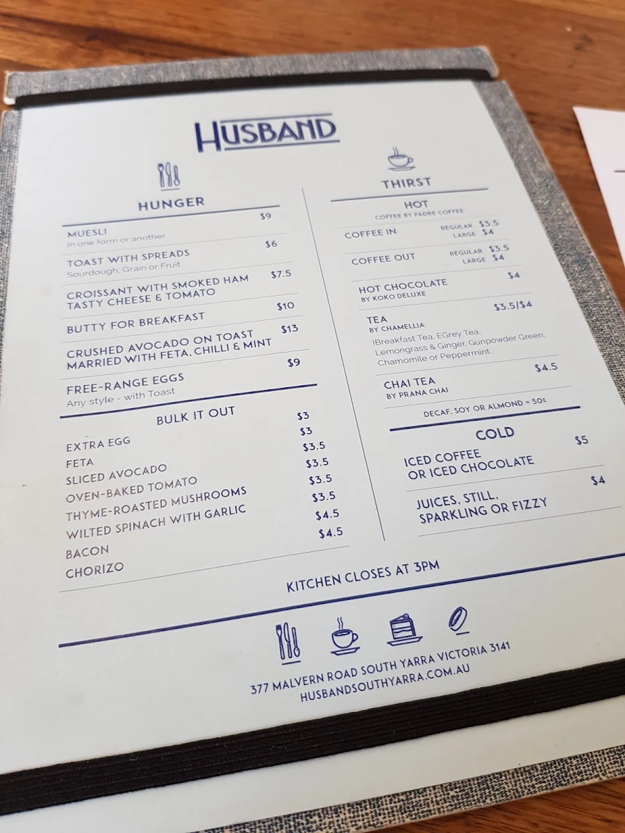 Menu, Husband