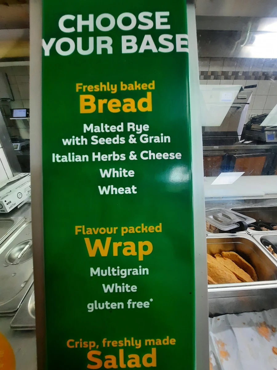 Menu, Subway Westmead