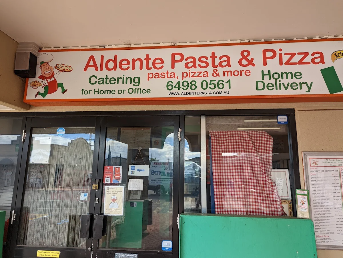 Menu, Al Dente Pasta & Pizza