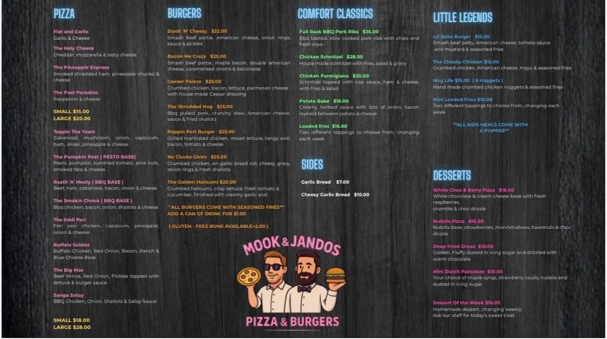 Menu, Mook & Jandos