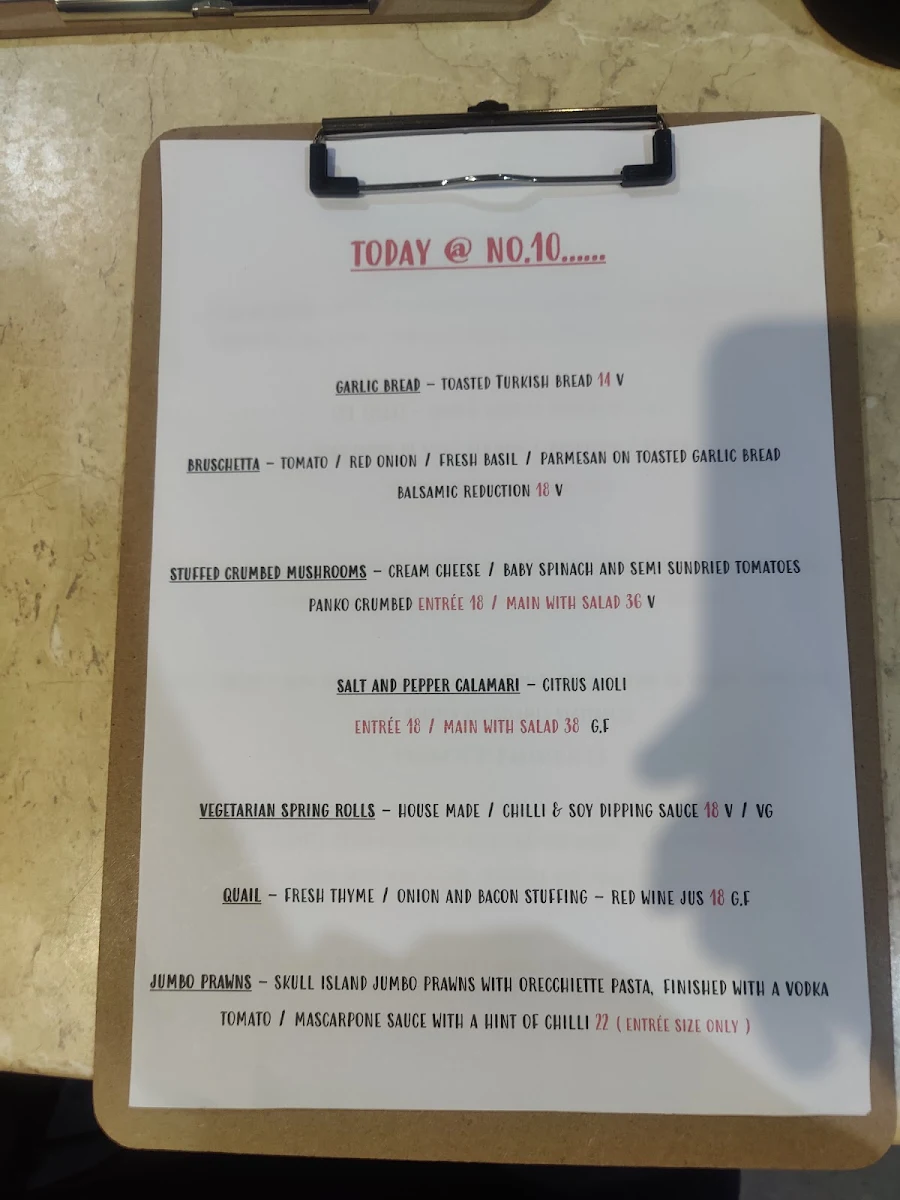 Menu, No.10