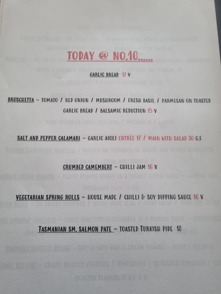 Menu, No.10