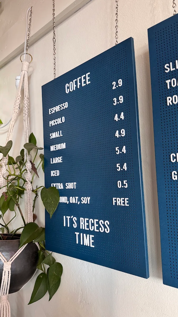 Menu, It's Recess