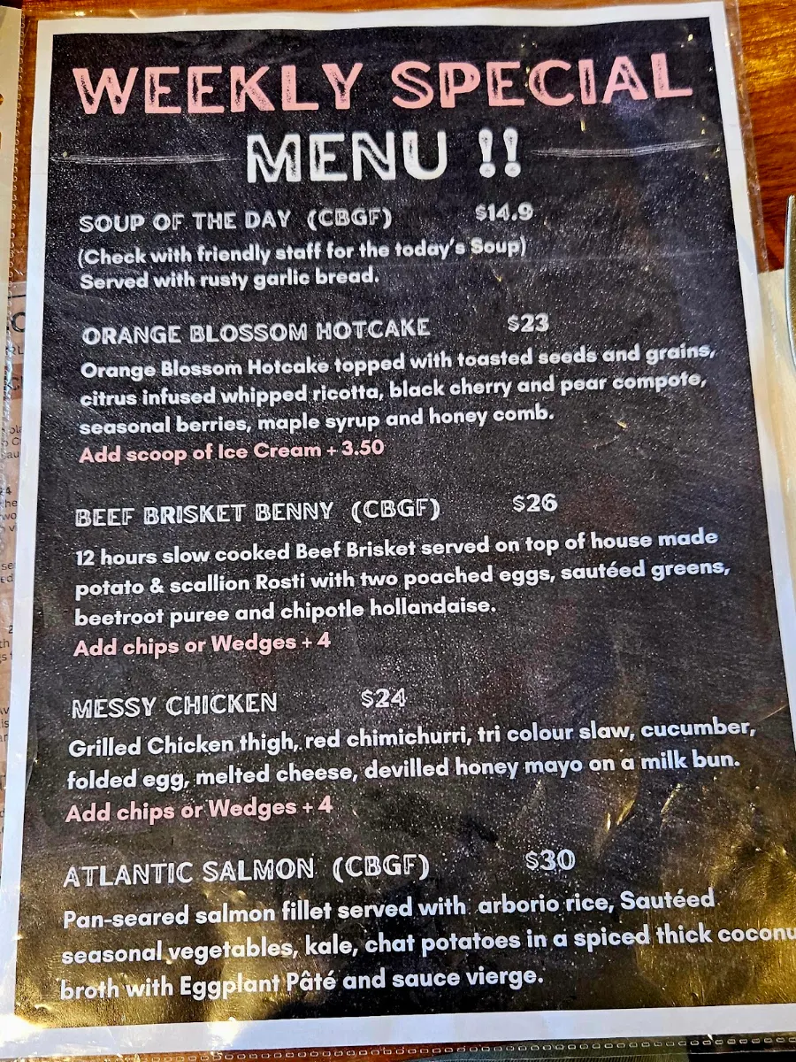 Menu, Southern Society Cafe & Restaurant