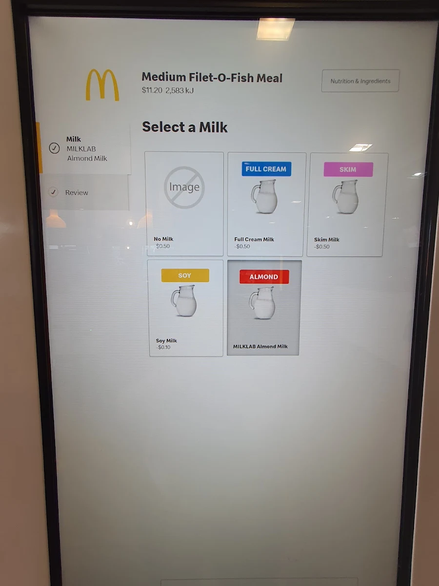 Menu, McDonald's Gladesville