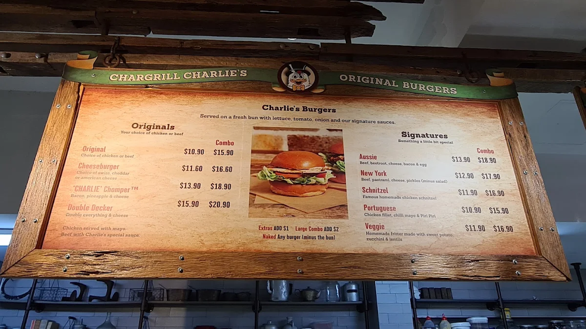 Menu, Chargrill Charlie's Annandale