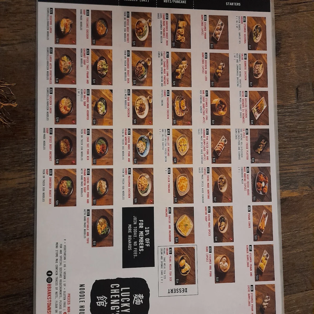 Menu, La Piazza