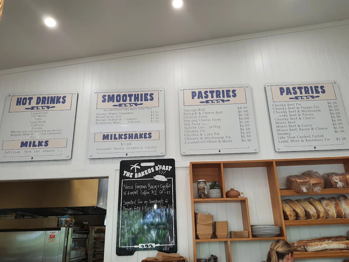 Menu, The Bakers Pantry, Noosa
