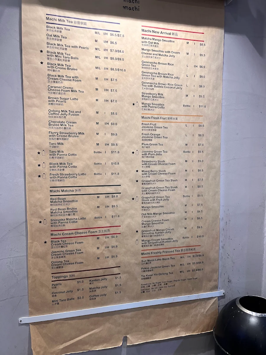 Menu, machi machi Glen Waverley