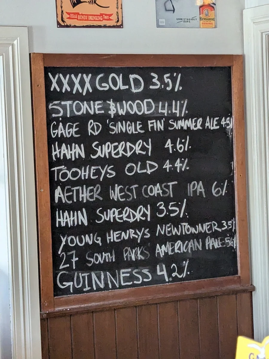 Menu, The Alliance Hotel