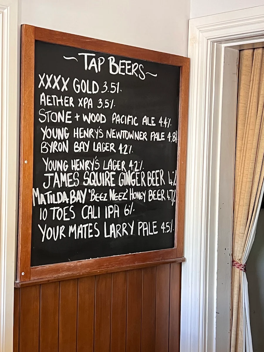 Menu, The Alliance Hotel