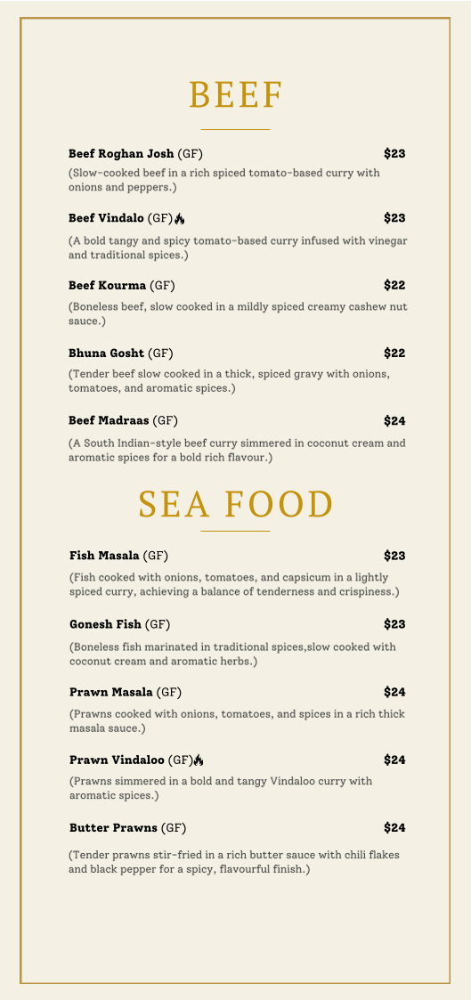 Menu, Zaiqah
