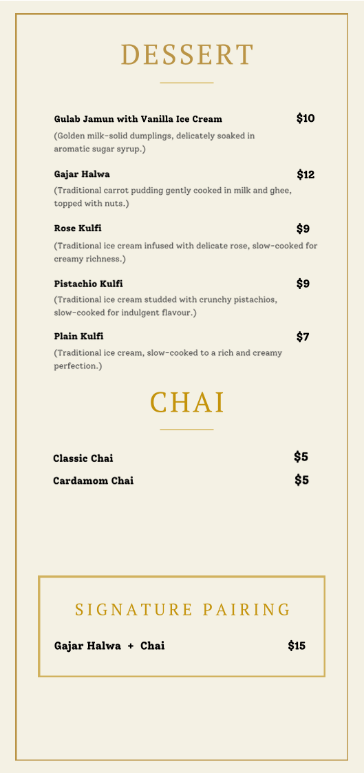 Menu, Zaiqah