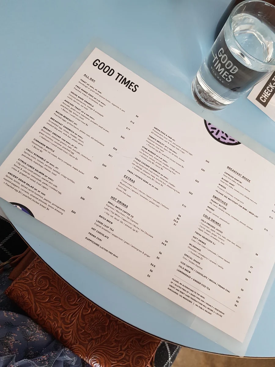 Menu, Double Pour Cafe