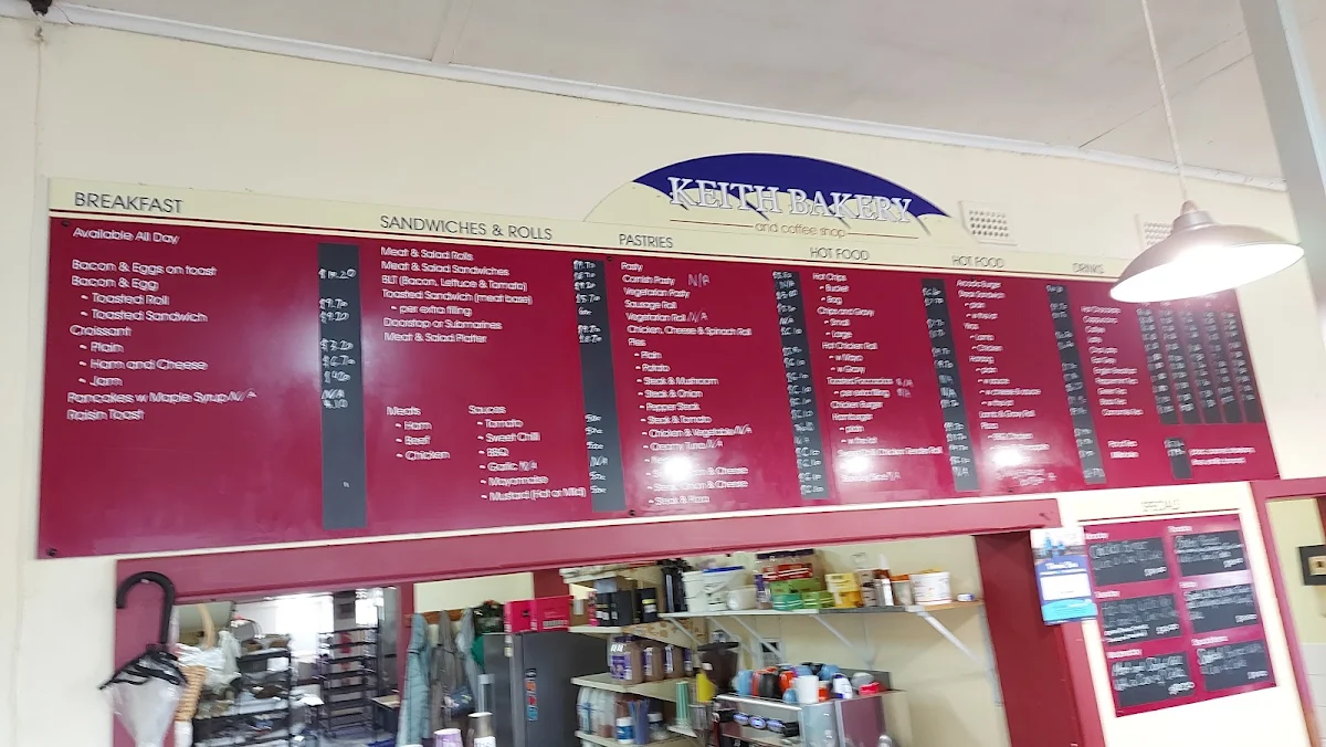 Menu, Keith Bakery and Coffee shop