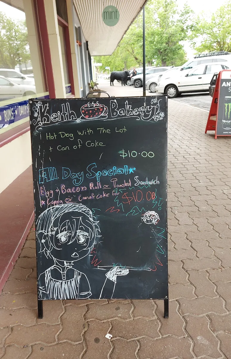 Menu, Keith Bakery and Coffee shop