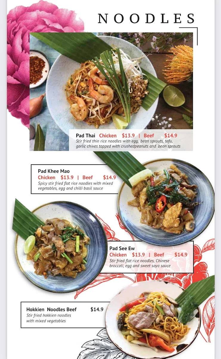 Menu, Harbour Thai Restaurant