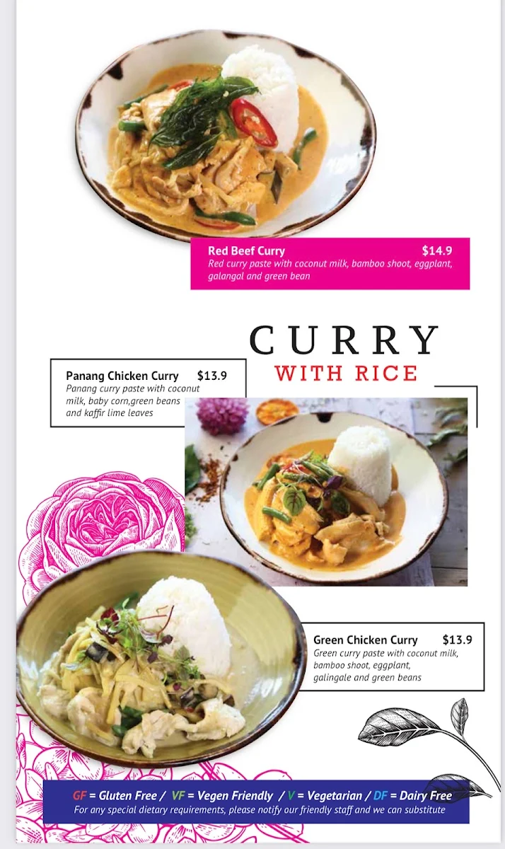 Menu, Harbour Thai Restaurant