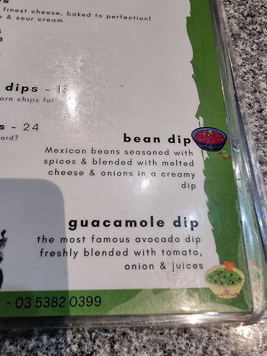 Menu, Moe's Mexican Bar & Grill