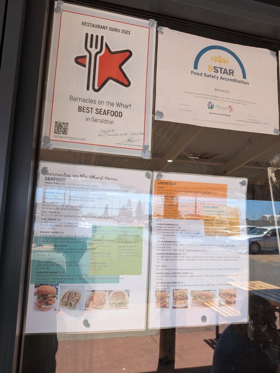 Menu, Barnacles on the Wharf