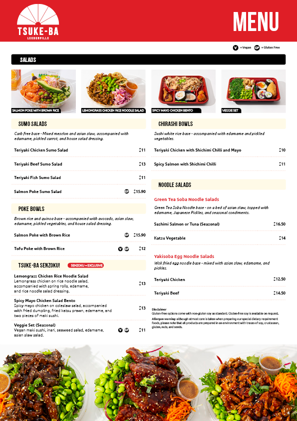 Menu, Tsuke-Ba