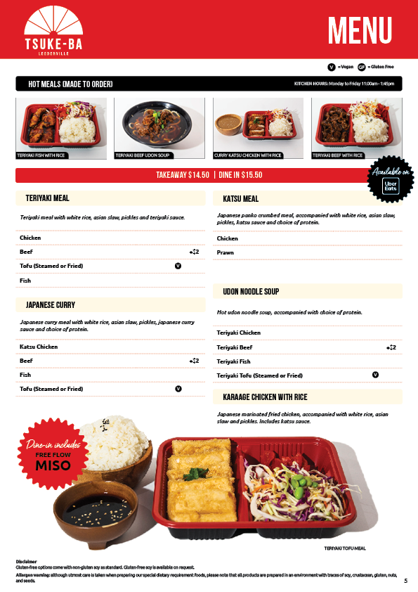 Menu, Tsuke-Ba