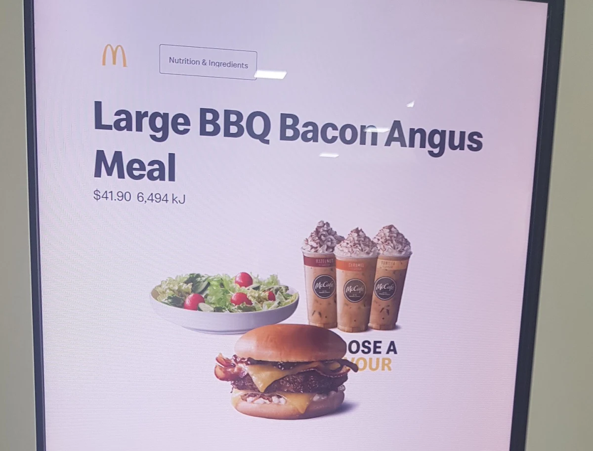 Menu, McDonald's Bendigo