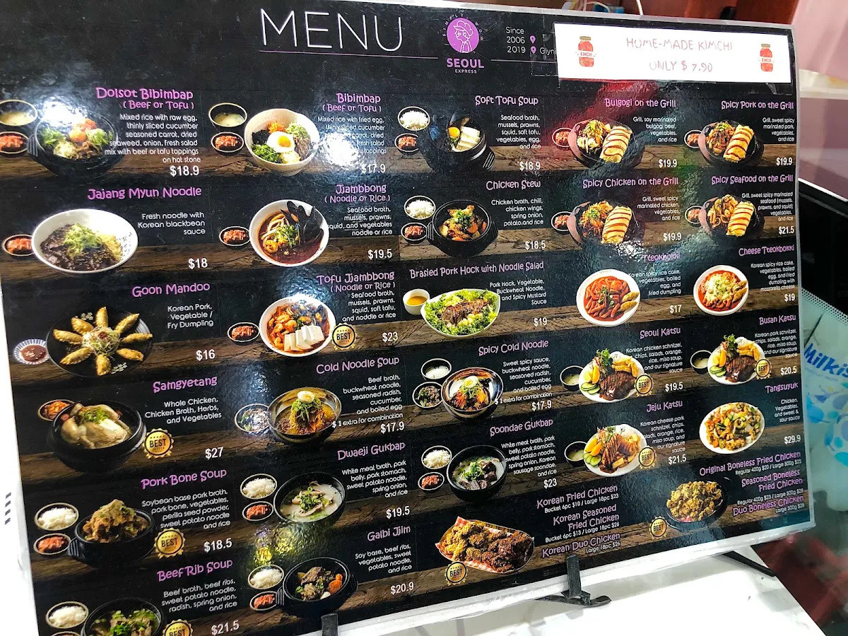 Menu, Seoul Express Firle