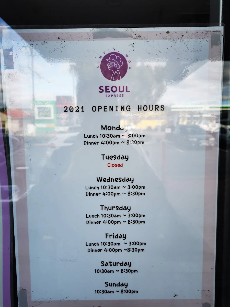 Menu, Seoul Express Firle