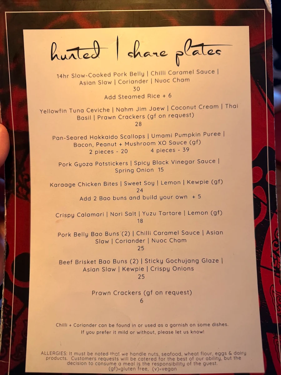 Menu, Miss Chief Bar & Eatery