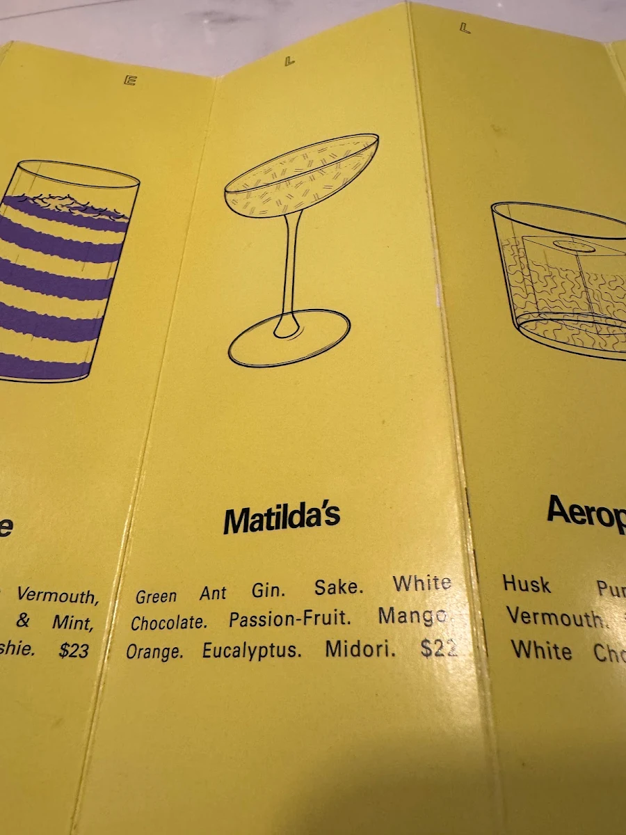 Menu, Rosella's