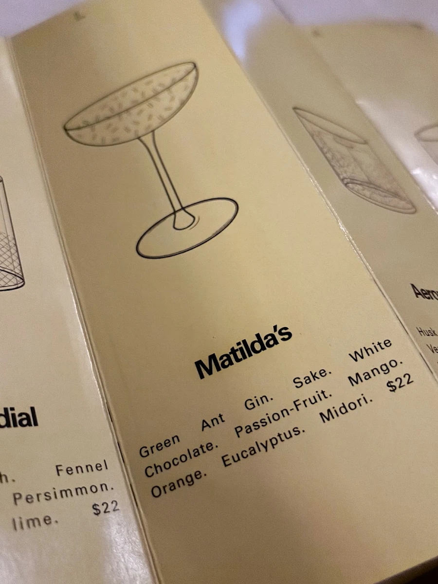 Menu, Rosella's