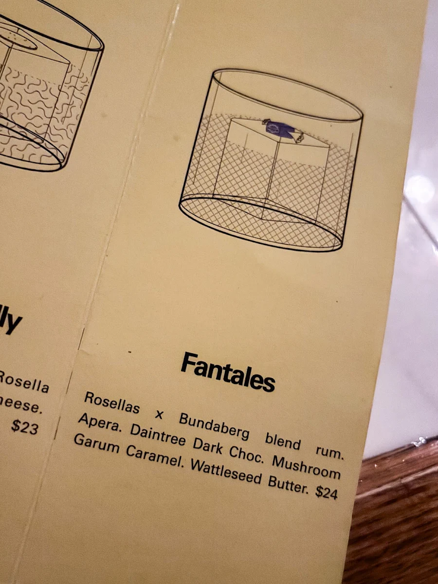 Menu, Rosella's