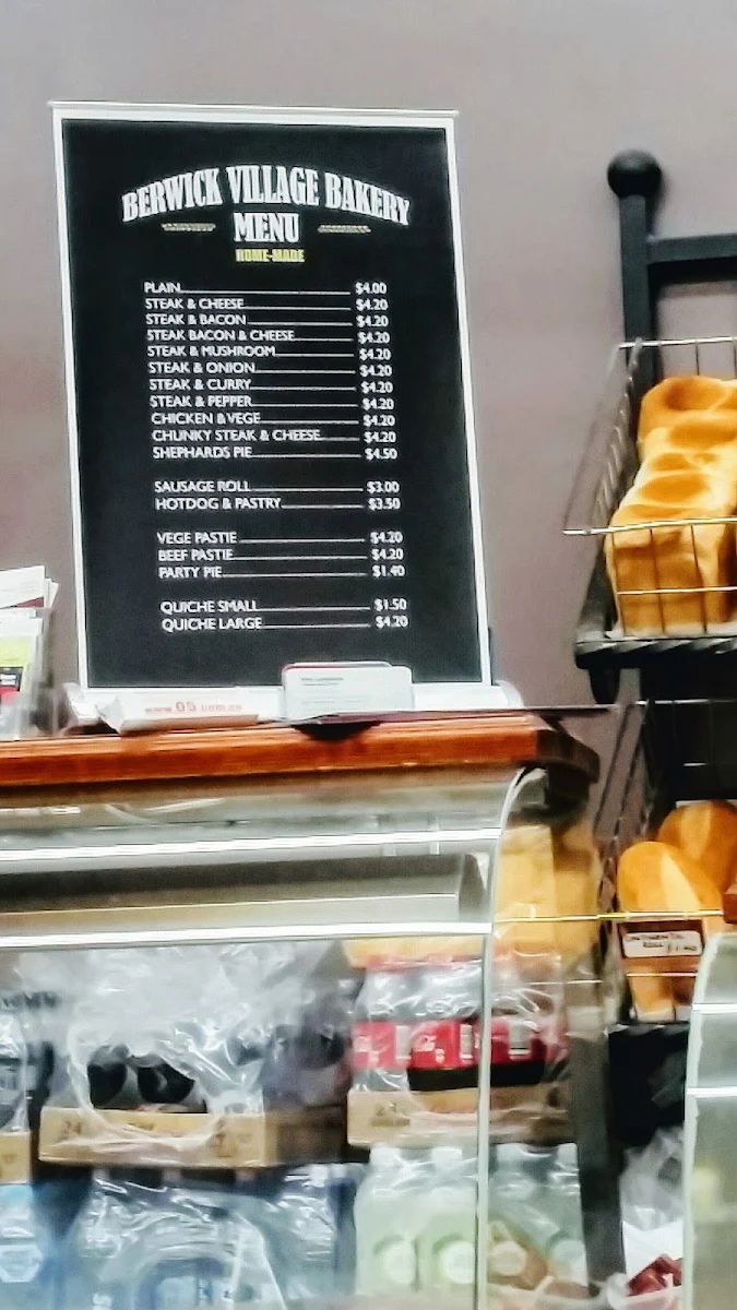 Menu, Berwick Village Bakery & Café